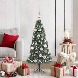 Berkfield Home Elegant Artificial Pre-lit Christmas Tree with Ball Set Green 120 cm - thumbnail 2