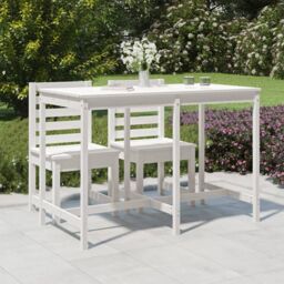 Berkfield Home Garden Table White 159.5x82.5x110 cm Solid Wood Pine