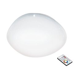 Loops Wall Flush Ceiling Light White Shade White Plastic With Crystal Effect LED 34W - thumbnail 1
