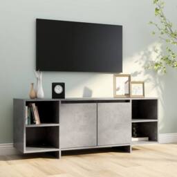 Berkfield Home TV Cabinet Concrete Grey 130x35x50 cm Engineered Wood - Size: 130 x 35 x 50 cm - thumbnail 1