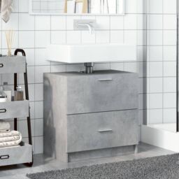 Berkfield Home Sink Cabinet Concrete Grey 59x37x59 cm Engineered Wood - Size: 59 x 37 x 59 cm - thumbnail 3