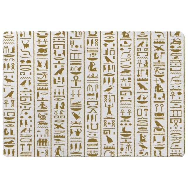 Benjamin Tate Design Acient Egyptian Heiroglyphs Rug in Natural - Size: Large - image 1