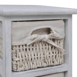 Berkfield Home Stunning Wooden Storage Rack 5 Weaving Baskets White - thumbnail 6