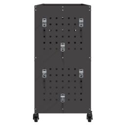 Berkfield Home Tool Trolley with Shelf with Wheel with Storage Manual Black Medium Metal - thumbnail 6