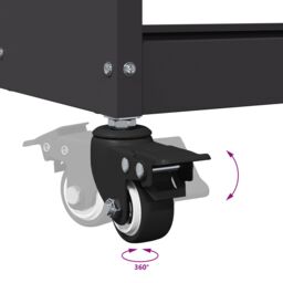 Berkfield Home Tool Trolley with Shelf with Wheel with Storage Manual Black Medium Metal - thumbnail 9