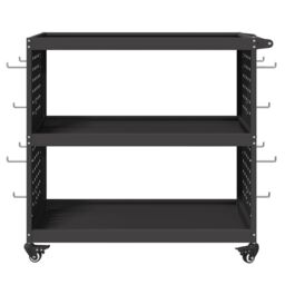 Berkfield Home Tool Trolley with Shelf with Wheel with Storage Manual Black Medium Metal - thumbnail 5