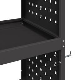 Berkfield Home Tool Trolley with Shelf with Wheel with Storage Manual Black Medium Metal - thumbnail 8