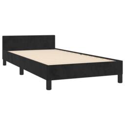 Berkfield Home Bed Frame with Headboard Black 90x190cm Single Velvet - thumbnail 4