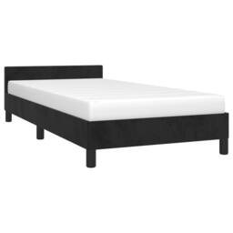 Berkfield Home Bed Frame with Headboard Black 90x190cm Single Velvet - thumbnail 3