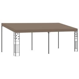 Berkfield Home Durable Wall-mounted Gazebo 6x3x2.5 m Taupe - thumbnail 2