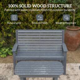 OUTSUNNY 4 Seater Garden Furniture Sofa Set with Curved Seat in Grey - thumbnail 5