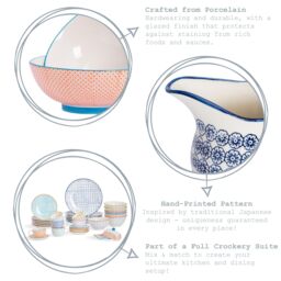 Nicola Spring Hand-Printed Plant Pot - 14cm in Blue - thumbnail 2