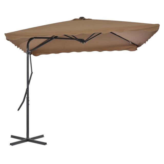 Berkfield Home Outdoor Parasol with Steel Pole 250x250 cm Taupe in Beige - image 1