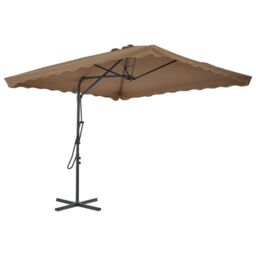 Berkfield Home Outdoor Parasol with Steel Pole 250x250 cm Taupe in Beige - thumbnail 2