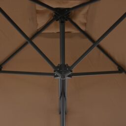 Berkfield Home Outdoor Parasol with Steel Pole 250x250 cm Taupe in Beige - thumbnail 5
