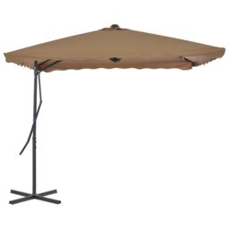 Berkfield Home Outdoor Parasol with Steel Pole 250x250 cm Taupe in Beige - thumbnail 3