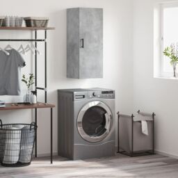 Berkfield Home Wall Mounted Cabinet Concrete Grey 34.5x34x90 cm - thumbnail 1