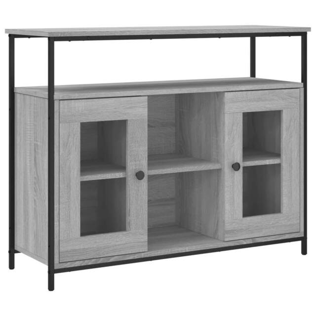 Berkfield Home Sideboard Grey Sonoma 100x35x80 cm Engineered Wood - Size: 100 x 35 x 80 cm - image 1