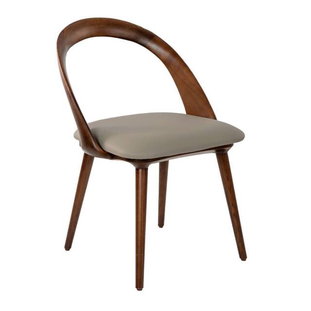 Angel Cerda Walnut & Mink Leatherette Dining Chair, 53x59x78 cm - Size: 53 x 59 x 78 cm - image 1