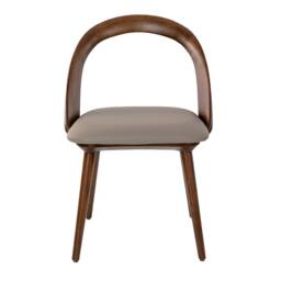 Angel Cerda Walnut & Mink Leatherette Dining Chair, 53x59x78 cm - Size: 53 x 59 x 78 cm - thumbnail 2