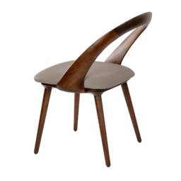 Angel Cerda Walnut & Mink Leatherette Dining Chair, 53x59x78 cm - Size: 53 x 59 x 78 cm - thumbnail 5