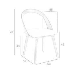 Angel Cerda Walnut & Mink Leatherette Dining Chair, 53x59x78 cm - Size: 53 x 59 x 78 cm - thumbnail 8