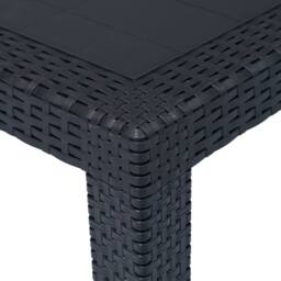 Berkfield Home Garden Table Anthracite 220x90x72 cm Plastic Rattan Look in Black - Size: 220 x 90 x 72 cm - thumbnail 3
