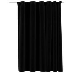 Berkfield Home Linen-Look Blackout Curtains with Hooks Black 290x245 cm