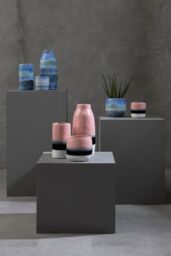 Orsina Portable Small Grey Vase, Versatile Flower Vase, Glazed Finish Stoneware, Ceramic Pottery Vase in Pink - thumbnail 2