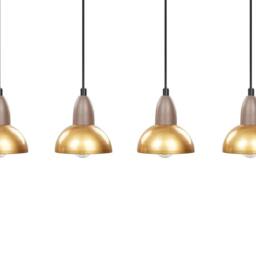 Wyld and Coco 4-Light Brass Iron Pendant Lamp Industrial Dining Room Lighting in Bronze - thumbnail 4