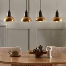 Wyld and Coco 4-Light Brass Iron Pendant Lamp Industrial Dining Room Lighting in Bronze - thumbnail 1
