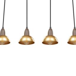 Wyld and Coco 4-Light Brass Iron Pendant Lamp Industrial Dining Room Lighting in Bronze - thumbnail 5