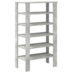 Berkfield Home Shoe Rack Concrete Oak 61x32x105 cm Engineered Wood in Grey - Size: 61 x 32 x 105 cm - thumbnail 6