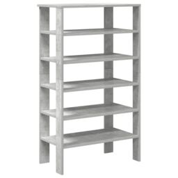 Berkfield Home Shoe Rack Concrete Oak 61x32x105 cm Engineered Wood in Grey - Size: 61 x 32 x 105 cm - thumbnail 2