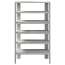 Berkfield Home Shoe Rack Concrete Oak 61x32x105 cm Engineered Wood in Grey - Size: 61 x 32 x 105 cm - thumbnail 4