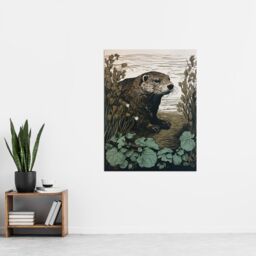 "Artery8 Otters Landing By George Sinclair Vintage Botanical Earthy Aesthetic River Extra Large XL Wall Art Poster Print - Size: W24"" x H32""" - thumbnail 4