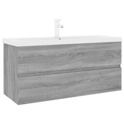 Berkfield Home Sink Cabinet with Built-in Basin Grey Sonoma Engineered Wood - thumbnail 1