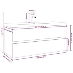 Berkfield Home Sink Cabinet with Built-in Basin Grey Sonoma Engineered Wood - thumbnail 7