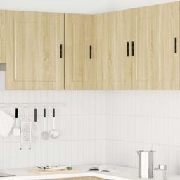 "Berkfield Home Kitchen Wall Corner Cabinet ""Porto"" Sonoma Oak Engineered Wood in Brown" - thumbnail 3