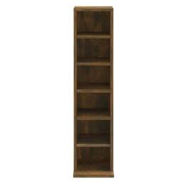 Berkfield Home CD Cabinet Smoked Oak 21x20x88 cm Engineered Wood in Brown - Size: 21 x 20 x 88 cm - thumbnail 5