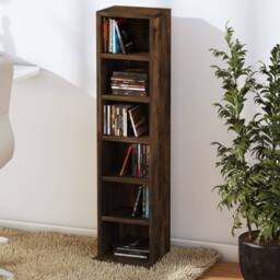 Berkfield Home CD Cabinet Smoked Oak 21x20x88 cm Engineered Wood in Brown - Size: 21 x 20 x 88 cm - thumbnail 3