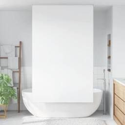 Berkfield Home Shower Roller Blind 130x240 cm Fabric Width 126 cm in White - thumbnail 2