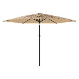 Berkfield Home Garden Parasol with Steel Pole Brown 288x288x225 cm - Size: 288 x 288 x 225 cm - thumbnail 4