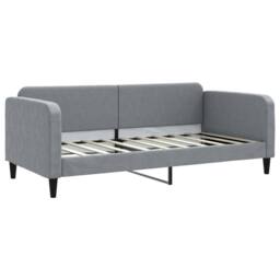 Berkfield Home Daybed with Mattress Light Grey 90x190 cm Fabric - thumbnail 3
