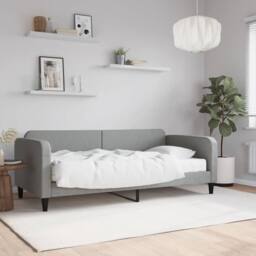 Berkfield Home Daybed with Mattress Light Grey 90x190 cm Fabric