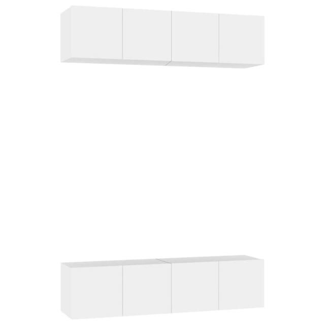 Berkfield Home TV Cabinets 4 pcs White 60x30x30 cm Engineered Wood - Size: 60 x 30 x 30 cm - image 1