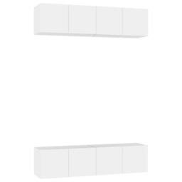 Berkfield Home TV Cabinets 4 pcs White 60x30x30 cm Engineered Wood - Size: 60 x 30 x 30 cm - thumbnail 1