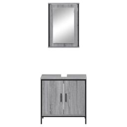 Berkfield Home 2 Piece Bathroom Furniture Set Grey Sonoma Engineered Wood - thumbnail 6
