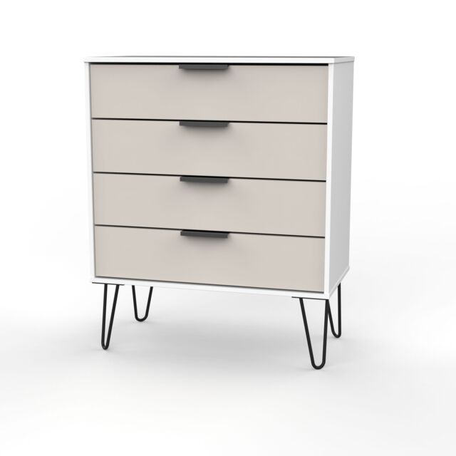 Ready Assembled 2 U Fuji 4 Drawer Chest (Ready Assembled) in Beige