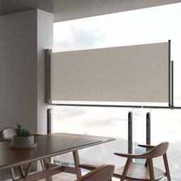 Berkfield Home Patio Retractable Side Awning 100 x 300 cm Cream in Beige - thumbnail 1